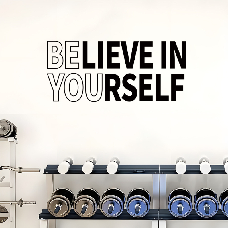 Samoljepljiva zidna naljepnica s porukama pozitivne energije, PVC materijal, 1 komad, crtični stil, za dnevni boravak, spavaću sobu ili ulaz