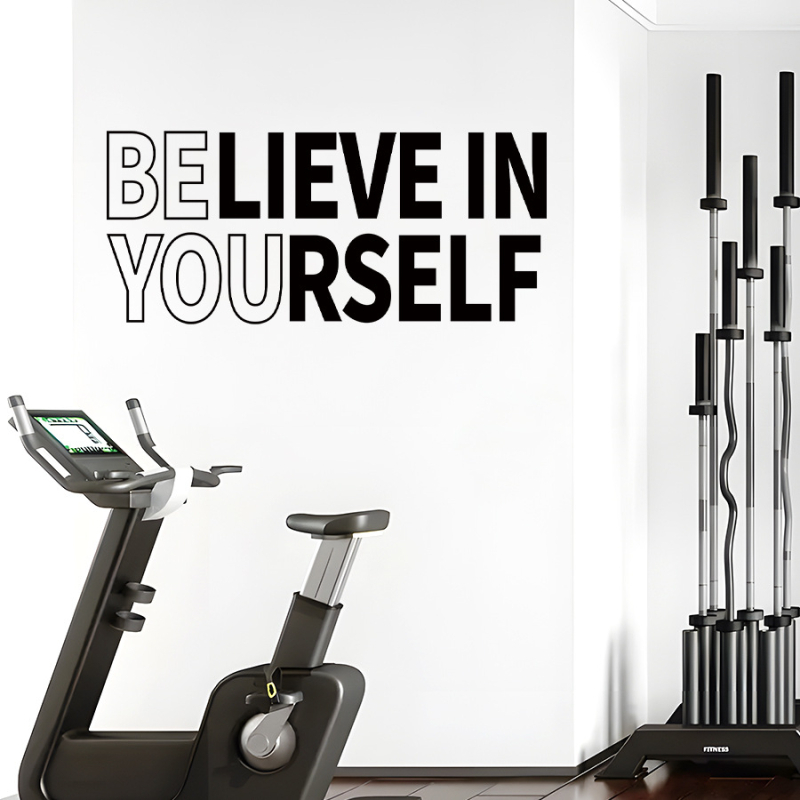 Samoljepljiva zidna naljepnica s porukama pozitivne energije, PVC materijal, 1 komad, crtični stil, za dnevni boravak, spavaću sobu ili ulaz