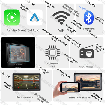 Automobilový LCD displej na montáž, IPS displej, model XSP-207, podpora CarPlay/Android Auto, 1024x600 rozlíšenie, univerzálna kompatibilita