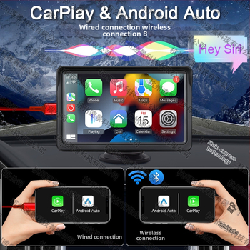 Automobilový LCD displej na montáž, IPS displej, model XSP-207, podpora CarPlay/Android Auto, 1024x600 rozlíšenie, univerzálna kompatibilita