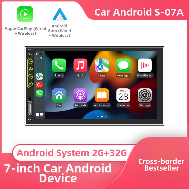 7-palcový Android navigačný systém do auta all-in-one s Bluetooth hudbou, GPS navigáciou a cúvacou kamerou; napájanie 12–24V DC, 60W, TFT displej, univerzálna kompatibilita
