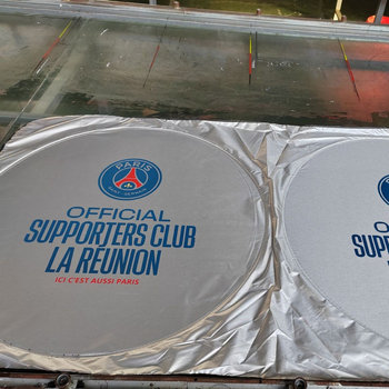 Сгъваема разтегателна слънцезащитна щора за автомобил за предното стъкло, полиестер, вградена инсталация, универсален модел, печат на лого наличен