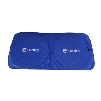 Сгъваема разтегателна слънцезащитна щора за автомобил за предното стъкло, полиестер, вградена инсталация, универсален модел, печат на лого наличен