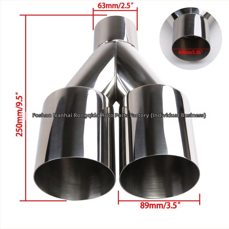 DTOUCH nerezová oceľ výfuková trubica, Y-typ, modifikácia 1 na 2, štyri výstupy dvojitého výfukového, univerzálne