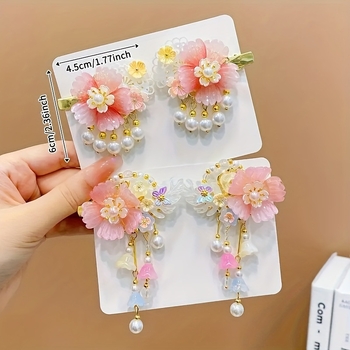 Dievčenské sponky do vlasov s kvetinovými korálkami, zima 2022