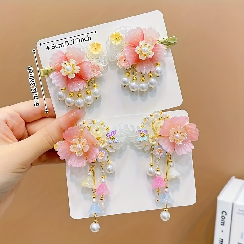 Dievčenské sponky do vlasov s kvetinovými korálkami, zima 2022