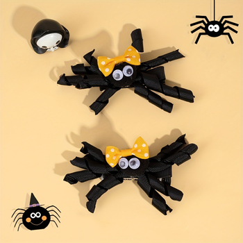 Doplnok do vlasov – Ručne vyrobený klip so stuhou a motívom pavúka, Zirui Lida, ZR-090, jeseň 2025