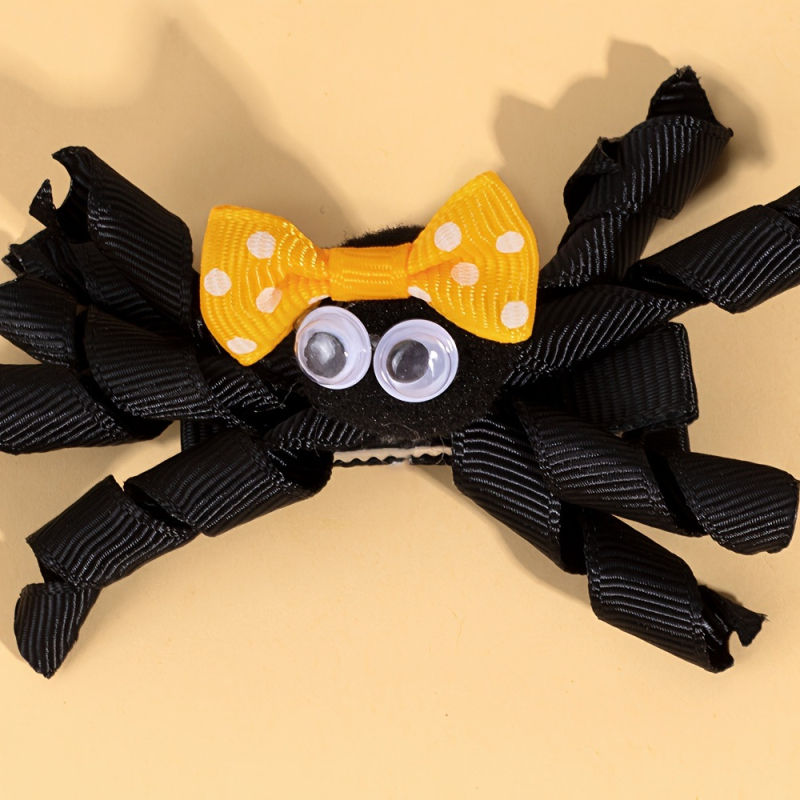 Doplnok do vlasov – Ručne vyrobený klip so stuhou a motívom pavúka, Zirui Lida, ZR-090, jeseň 2025