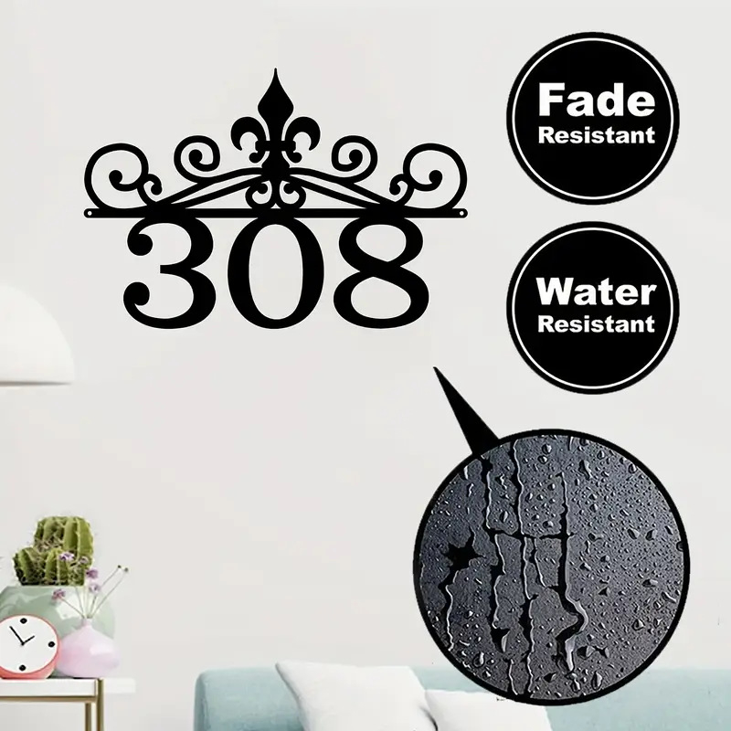 Tabla broja vrata, od željeza, moderni minimalistički stil, prilagodljiva, pogodna za dom, ured i hoteli/restorani