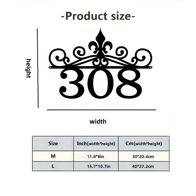 Tabla broja vrata, od željeza, moderni minimalistički stil, prilagodljiva, pogodna za dom, ured i hoteli/restorani