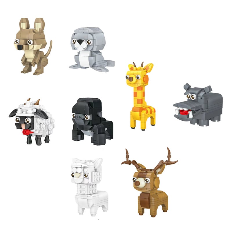 Stavebnice pre deti – séria zvierat, DIY (ABS, 38–50 dielov, vek 4–6 rokov, Logo OEM)