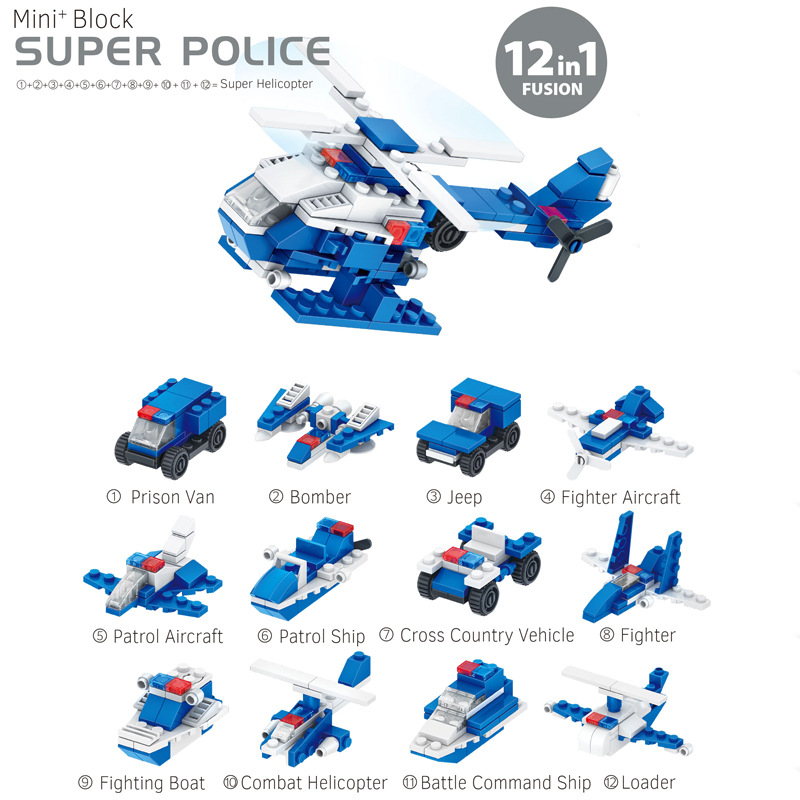 Set de blocuri plastice XL - model mașină spațială, DIY, logo OEM, 7-14 ani