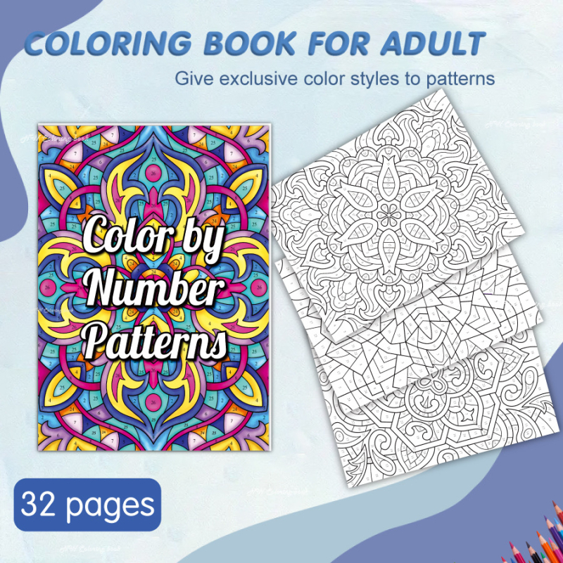 Kniha maľovania podľa čísiel na uvoľnenie, 30 strán, papier 100 g/m², ručne vyrobená