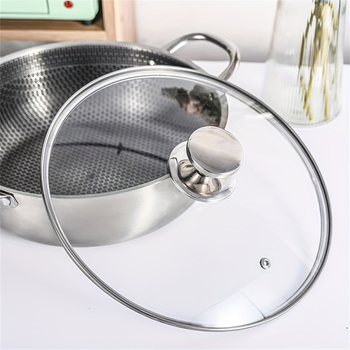 Hot Pot z nerezovej ocele s potravinárskou kvalitou, nepřilnavý, viacvrstvové dno, sklenená pokrievka, kompatibilný s indukciou, objem 2,1–4 L