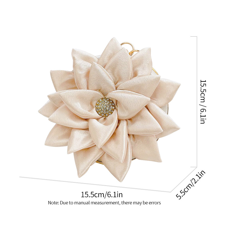 Ženska torbica okruglog oblika s cvjetnim motívom, zatvaranje na kopču, podstava od poliestera, Zimska kolekcija 2023