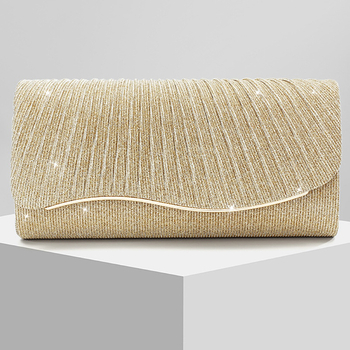 Ženska sjajna večernja torba za događaje | vodoravni kvadratni oblik, otvaranje s poklopcem, poliester, ulična moda, proljeće 2025