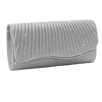 Ženska sjajna večernja torba za događaje | vodoravni kvadratni oblik, otvaranje s poklopcem, poliester, ulična moda, proljeće 2025