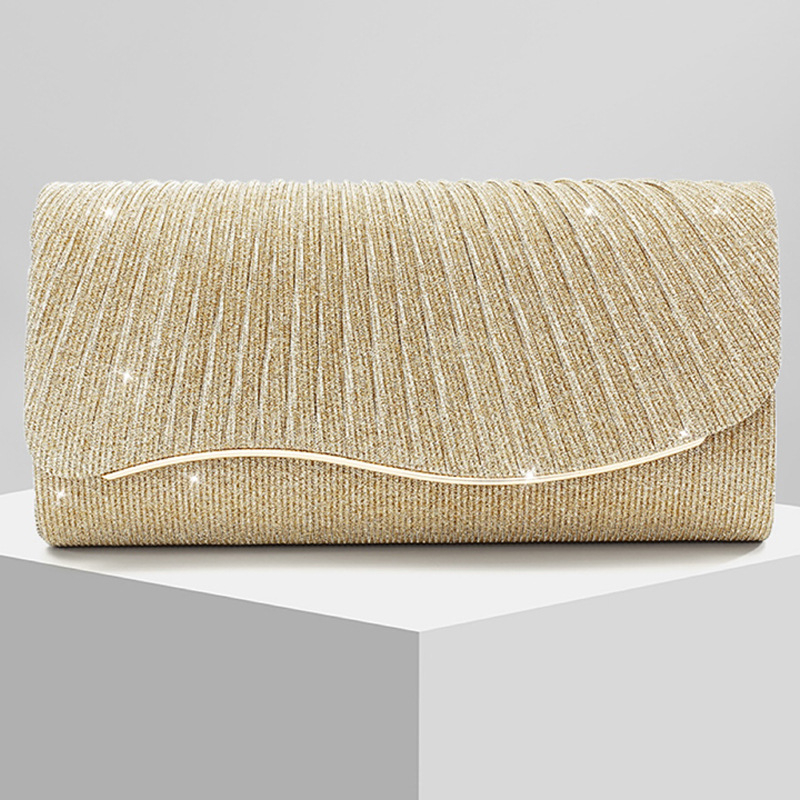 Ženska sjajna večernja torba za događaje | vodoravni kvadratni oblik, otvaranje s poklopcem, poliester, ulična moda, proljeće 2025