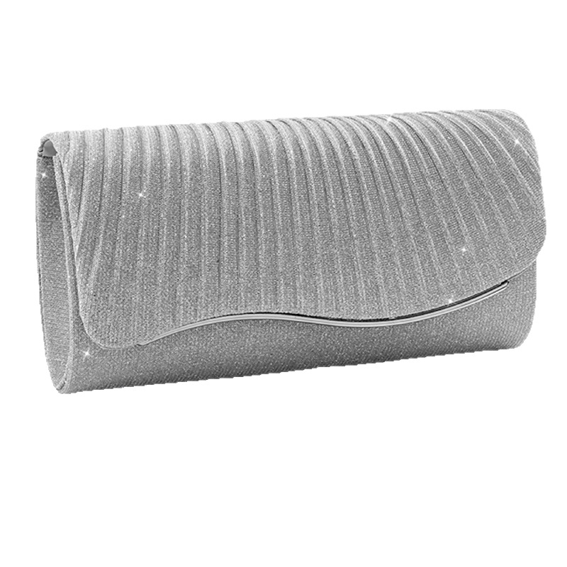 Ženska sjajna večernja torba za događaje | vodoravni kvadratni oblik, otvaranje s poklopcem, poliester, ulična moda, proljeće 2025