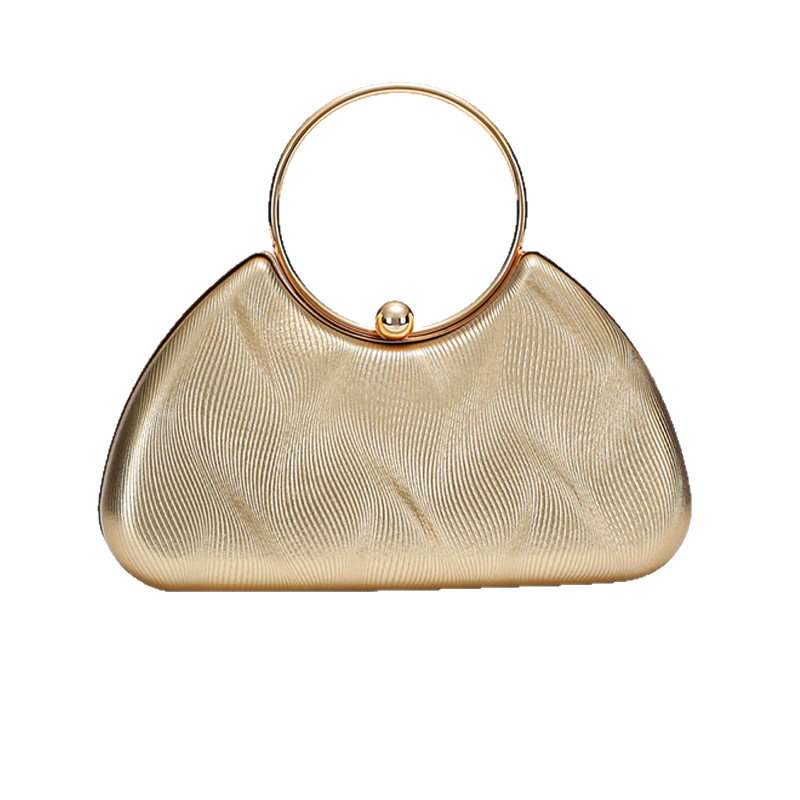 Europsko-američka retro stil poliesterska večernja torbica s lančanim remenom, ovalnog oblika, zaključavanje kopčom, unutarnji džep za telefon, poliester podstava, proljeće 2025