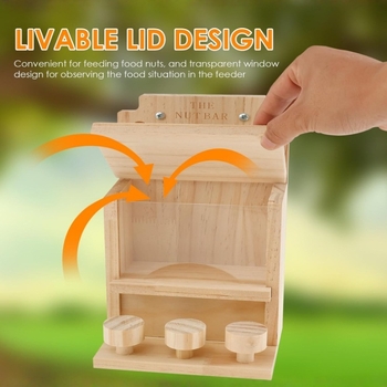 Drevená krmítka pre veveričky — vonkajšia zavesiteľná, na objednávku, všeobecné použitie, značka Pioneering