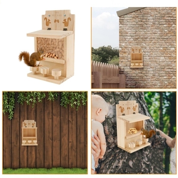 Drevená krmítka pre veveričky — vonkajšia zavesiteľná, na objednávku, všeobecné použitie, značka Pioneering