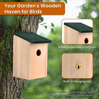 Drevené hniezdo pre vtáky s možnosťou zavesenia, vonkajšie vtáčie domček – Pôvod Šandong, Kód 0703