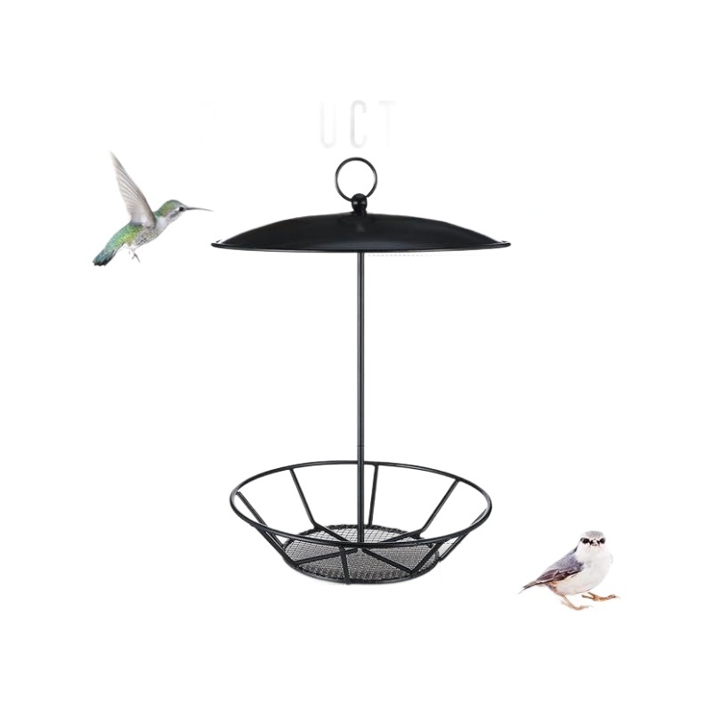 Hrănitoare cilindrică din fier pentru semințe, pentru păsări și veverițe, stil chinezesc