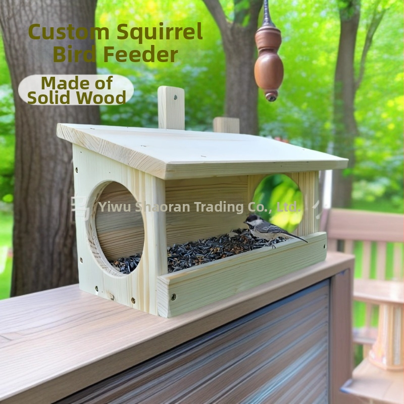 Drevená krmítka na stenu pre vtáky — DIY zostaviteľná krmítka pre vtáky a veveričky, materiál: bor z Nového Zélandu, model 65nsjpre