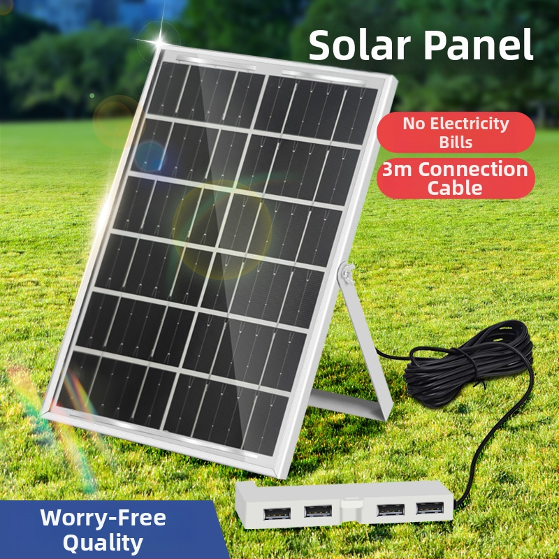 Solárny nabíjací panel pre vonkajšie mobilné zariadenia, 6W pri 5V, IP65, polymikrystalický kremík, 6–12 hodín osvetlenia