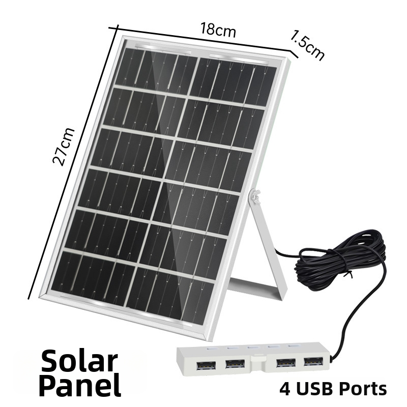Solárny nabíjací panel pre vonkajšie mobilné zariadenia, 6W pri 5V, IP65, polymikrystalický kremík, 6–12 hodín osvetlenia
