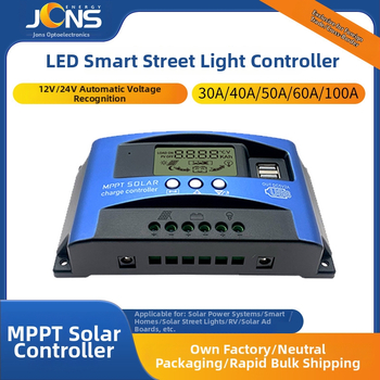 MPPT PV nabíjací riadič pre 12V/24V s automatickým rozpoznávaním napätia, 30–100A
