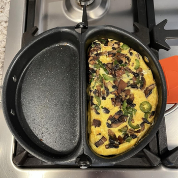 Sklopiva tava za prženje s dvostrukim ravnim dnom, neprijanjajuće, od aluminijske legure, kompatibilna s plinskom i indukcijskom pločom