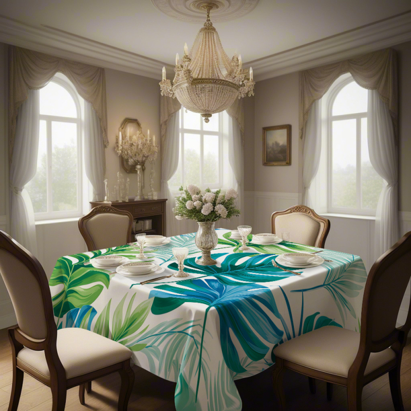 Покривка за маса - полиестер, печат, водоустойчива, маслоустойчива, правоъгълна (Полиестер; Печат; Водоустойчива; Маслоустойчива; Правоъгълна)