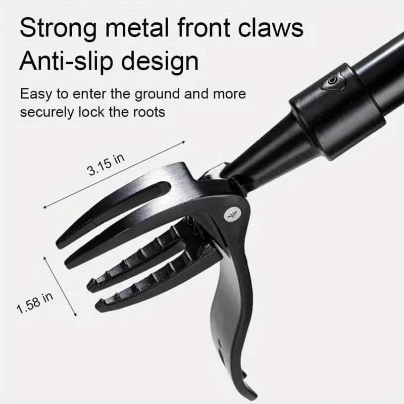 Stojaci vyťahovač burín - ručný, s vyťahovačom koreňov, odnímateľný záhradný nástroj