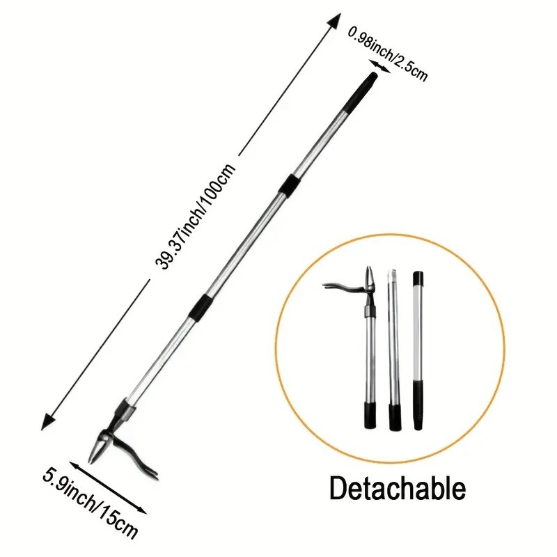 Stojaci vyťahovač burín - ručný, s vyťahovačom koreňov, odnímateľný záhradný nástroj