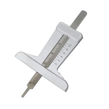 Meradlo hĺbky dezénu pneumatiky s vernierom, nerezová oceľ, rozsah 50 mm, presnosť 1 mm