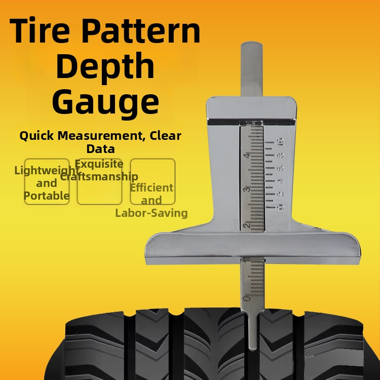 Meradlo hĺbky dezénu pneumatiky s vernierom, nerezová oceľ, rozsah 50 mm, presnosť 1 mm
