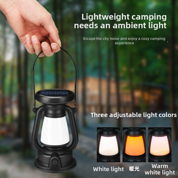 LED kempingová lampa s nabíjateľnou batériou, prenosná lampička do stanu, 3.7V, 3W, dotykový vypínač