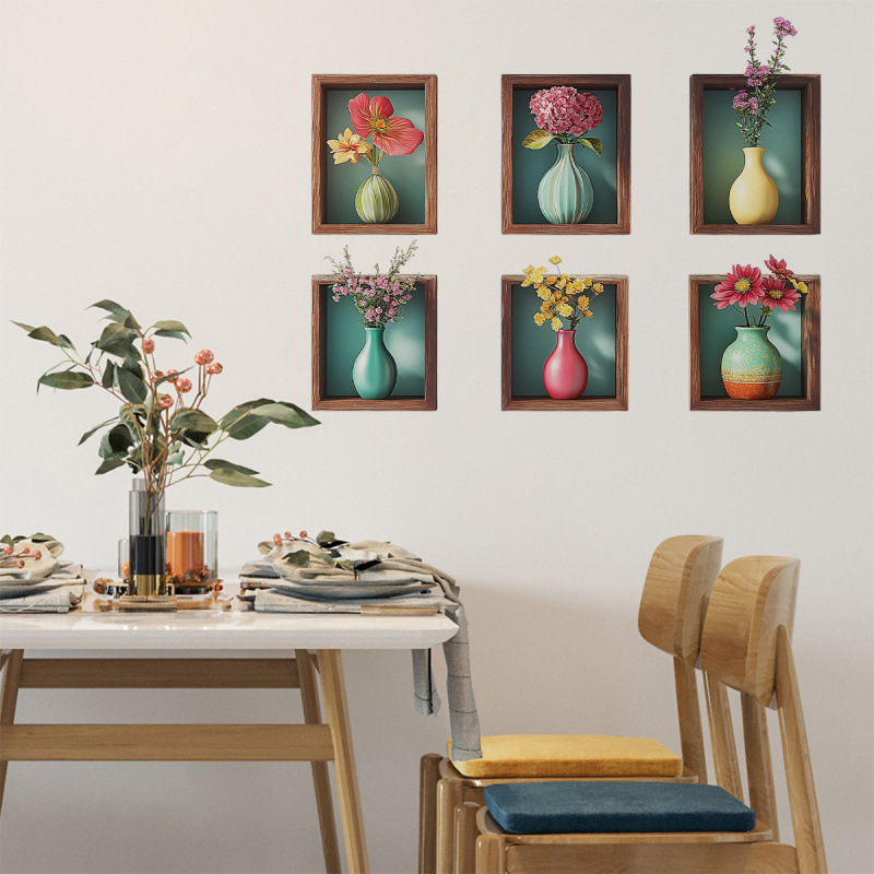 Декоративни стенни стикери – Мурал с вази, PVC, 5+ части, за спалня