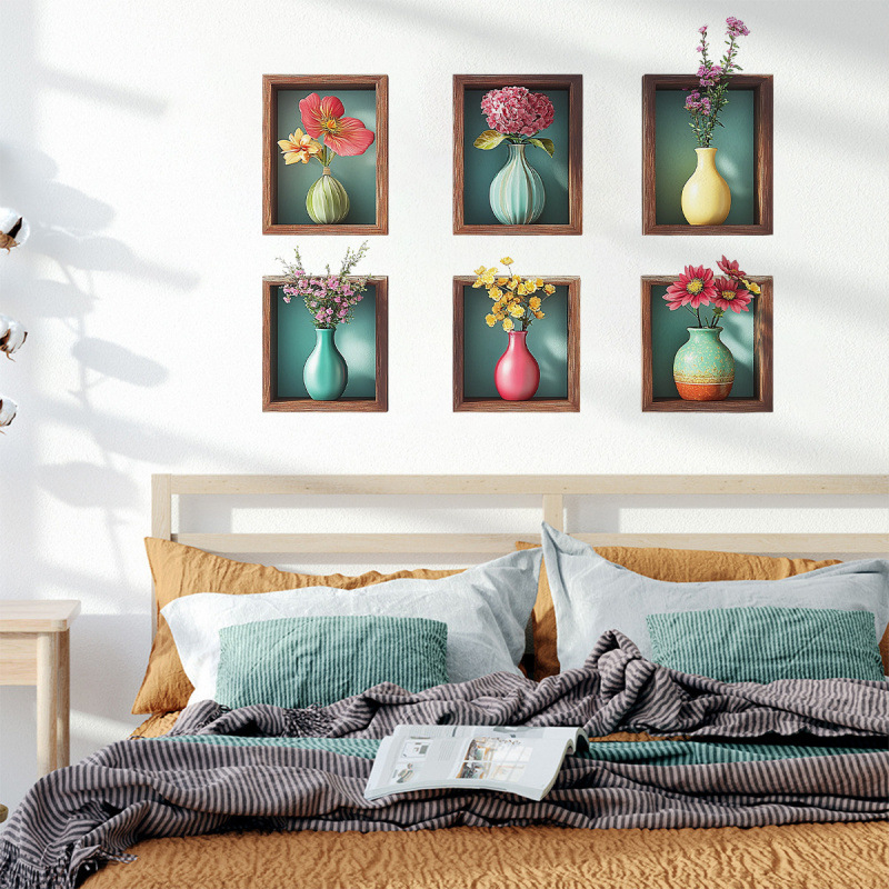 Декоративни стенни стикери – Мурал с вази, PVC, 5+ части, за спалня