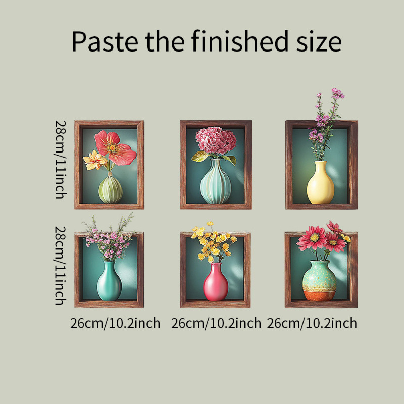 Декоративни стенни стикери – Мурал с вази, PVC, 5+ части, за спалня