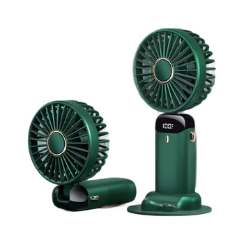 Ръчен USB вентилатор с 5 лопатки, вградена батерия 100-300 mAh, 5 скорости и тих режим 36-45 dB