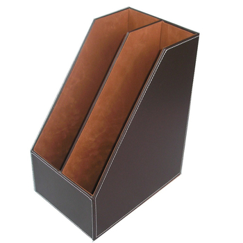 Kožený regál na súbory s 3 úrovňami, stolový organizér na dokumenty, kancelársky organizér, prispôsobiteľný