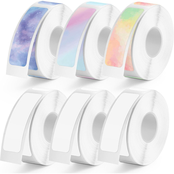 6 rolí termálneho etikety papiera pre tlačiareň D30, odolný voči opotrebeniu a vodotesný, Copperboard materiál, vysoké rozlíšenie tlače, prispôsobiteľný