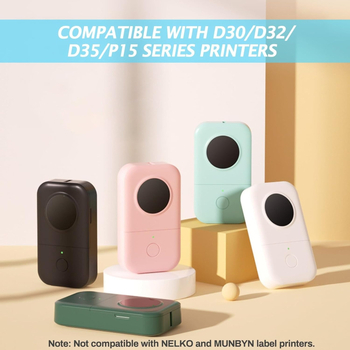 6 rolí termálneho etikety papiera pre tlačiareň D30, odolný voči opotrebeniu a vodotesný, Copperboard materiál, vysoké rozlíšenie tlače, prispôsobiteľný