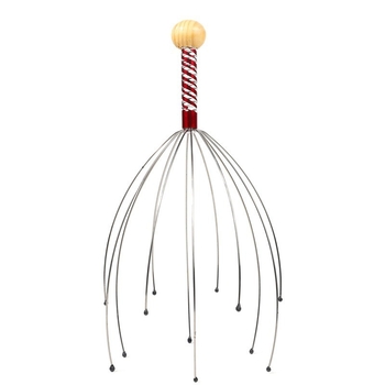 Masážna pomôcka na hlavu s ôsmimi ramenami (mechanické, ručné ovládanie; masáž pokožky hlavy a chrbta; uvedený na trh 2024)