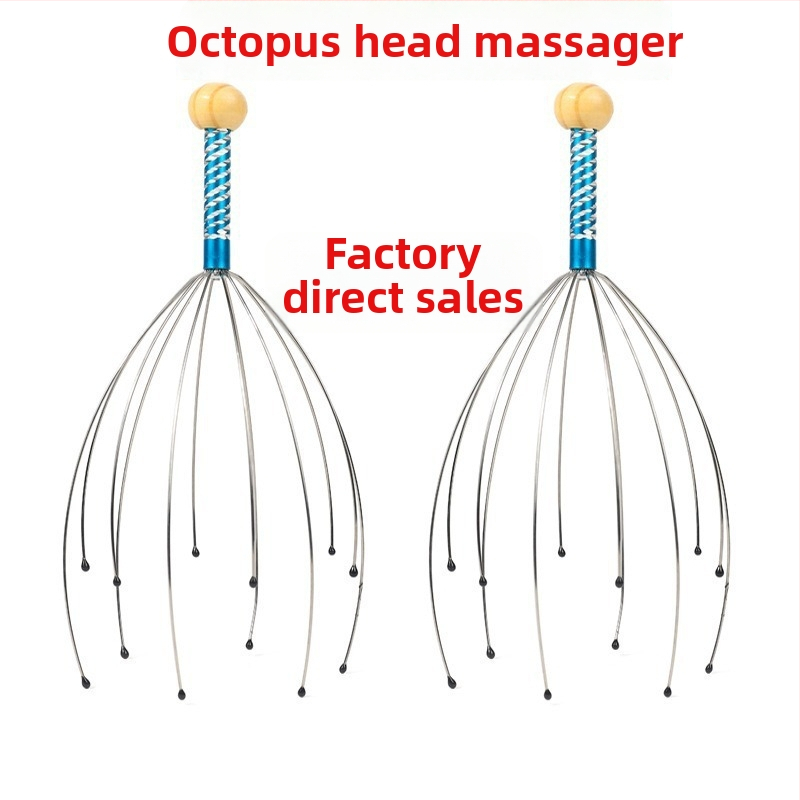 Peamassaažija kaheksa käega disainiga (mehaaniline, kaasaskantav juhtimine; peanaha ja tagasi massaaž; 2024)