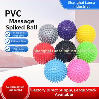 PVC tŕňová masážna lopta pre akupunktúru a fascíu — joga lopta/fitness lopta; Nie nafúkaná; Materiál: PVC; Hmotnosť: prispôsobiteľná; Spracovanie a prispôsobenie: Áno