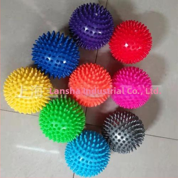 PVC tŕňová masážna lopta pre akupunktúru a fascíu — joga lopta/fitness lopta; Nie nafúkaná; Materiál: PVC; Hmotnosť: prispôsobiteľná; Spracovanie a prispôsobenie: Áno